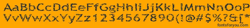Quinquef Font – Black Fonts on Orange Background