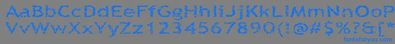 フォントQuinquef – 灰色の背景に青い文字