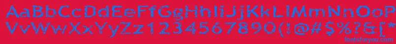 Quinquef Font – Blue Fonts on Red Background