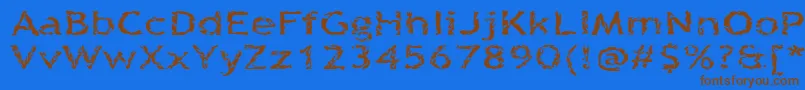 Quinquef Font – Brown Fonts on Blue Background