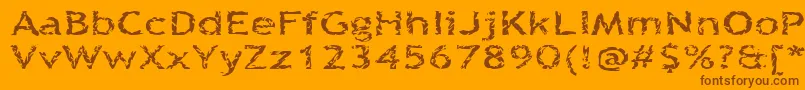 Quinquef-Schriftart – Braune Schriften auf orangefarbenem Hintergrund