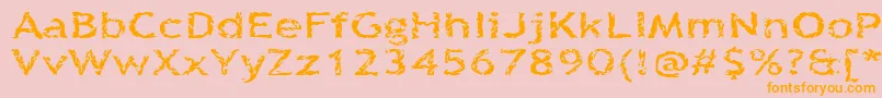 Quinquef Font – Orange Fonts on Pink Background