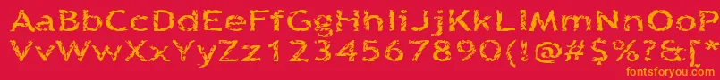 Quinquef Font – Orange Fonts on Red Background