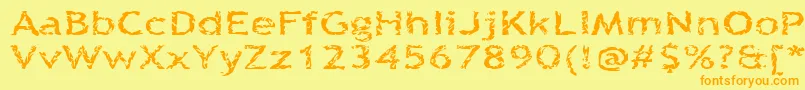 Quinquef Font – Orange Fonts on Yellow Background