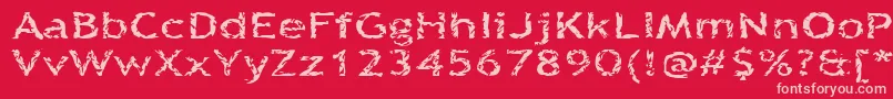 Quinquef Font – Pink Fonts on Red Background