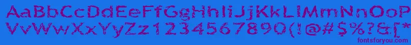 Quinquef-Schriftart – Violette Schriften auf blauem Hintergrund