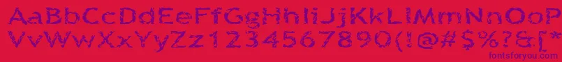 Quinquef Font – Purple Fonts on Red Background
