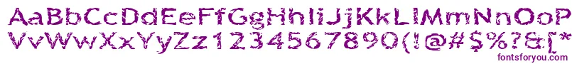 Quinquef-Schriftart – Violette Schriften auf weißem Hintergrund