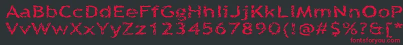 Quinquef Font – Red Fonts on Black Background