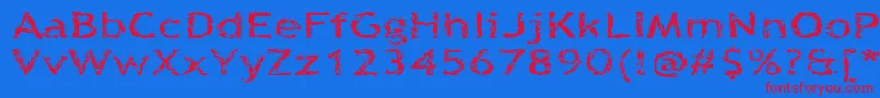 Quinquef Font – Red Fonts on Blue Background