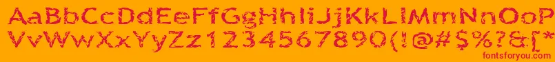 Quinquef-Schriftart – Rote Schriften auf orangefarbenem Hintergrund