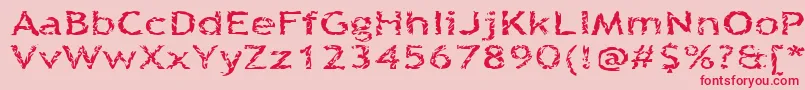 Quinquef Font – Red Fonts on Pink Background
