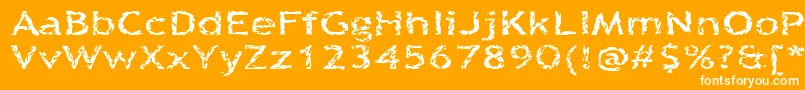 Quinquef-Schriftart – Weiße Schriften auf orangefarbenem Hintergrund