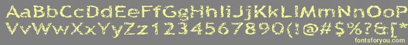 Quinquef Font – Yellow Fonts on Gray Background