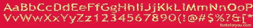 Quinquef Font – Yellow Fonts on Red Background