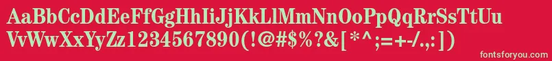 CenturystdBoldcondensed Font – Green Fonts on Red Background