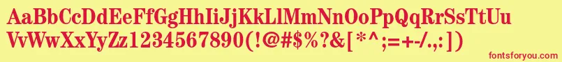CenturystdBoldcondensed Font – Red Fonts on Yellow Background