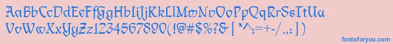 LimogesRegular Font – Blue Fonts on Pink Background