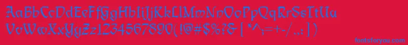 LimogesRegular Font – Blue Fonts on Red Background