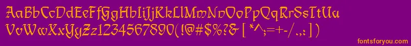 LimogesRegular Font – Orange Fonts on Purple Background