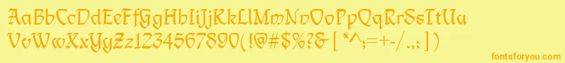 LimogesRegular Font – Orange Fonts on Yellow Background
