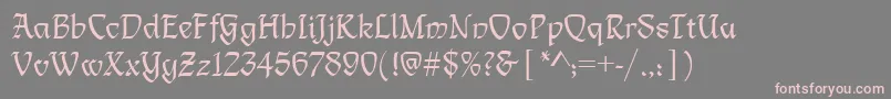 フォントLimogesRegular – 灰色の背景にピンクのフォント