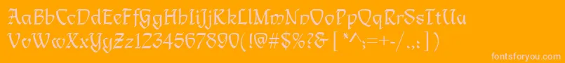 LimogesRegular-fontti – vaaleanpunaiset fontit oranssilla taustalla