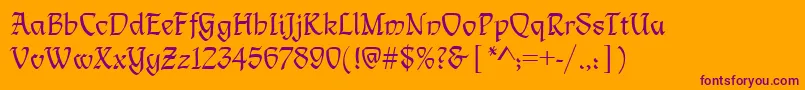 LimogesRegular Font – Purple Fonts on Orange Background