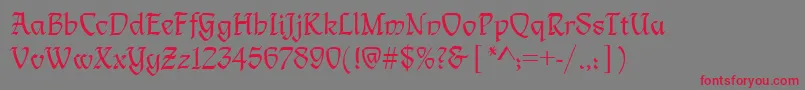 LimogesRegular Font – Red Fonts on Gray Background
