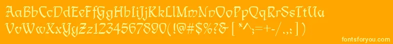 LimogesRegular Font – Yellow Fonts on Orange Background