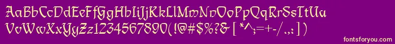 LimogesRegular Font – Yellow Fonts on Purple Background