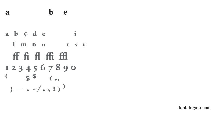A fonte AdobeGaramondBoldExpert – alfabeto, números, caracteres especiais