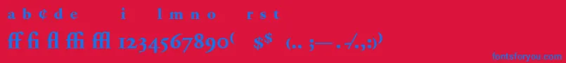 AdobeGaramondBoldExpert-Schriftart – Blaue Schriften auf rotem Hintergrund