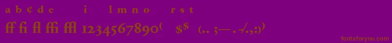 Шрифт AdobeGaramondBoldExpert – коричневые шрифты на фиолетовом фоне
