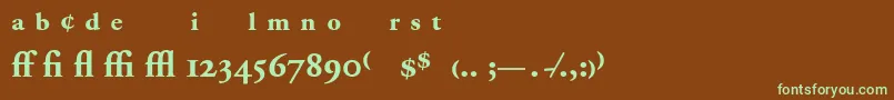 AdobeGaramondBoldExpert Font – Green Fonts on Brown Background