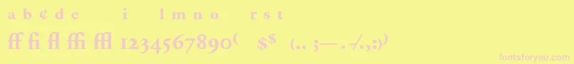 AdobeGaramondBoldExpert-Schriftart – Rosa Schriften auf gelbem Hintergrund