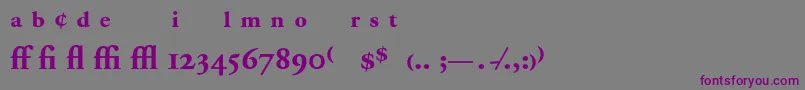 AdobeGaramondBoldExpert-fontti – violetit fontit harmaalla taustalla