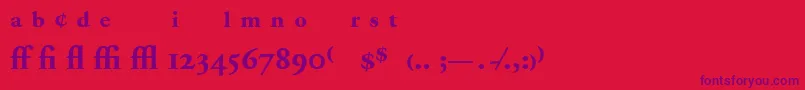 AdobeGaramondBoldExpert-Schriftart – Violette Schriften auf rotem Hintergrund