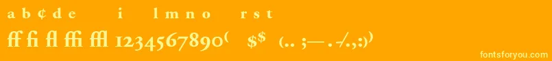 AdobeGaramondBoldExpert Font – Yellow Fonts on Orange Background