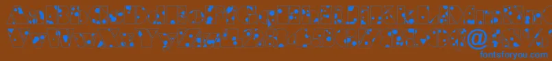 フォントBraggadrRegular – 茶色の背景に青い文字