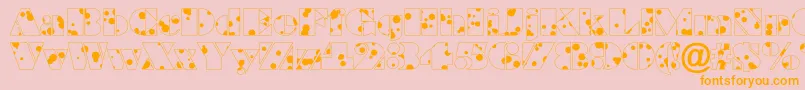 BraggadrRegular-Schriftart – Orangefarbene Schriften auf rosa Hintergrund