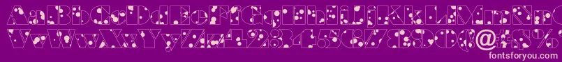 BraggadrRegular-fontti – vaaleanpunaiset fontit violetilla taustalla