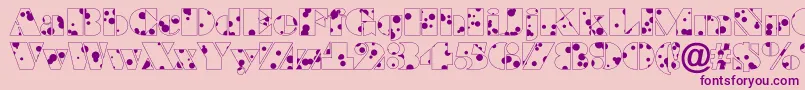 Fonte BraggadrRegular – fontes roxas em um fundo rosa