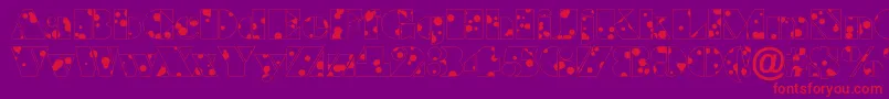 Fonte BraggadrRegular – fontes vermelhas em um fundo violeta
