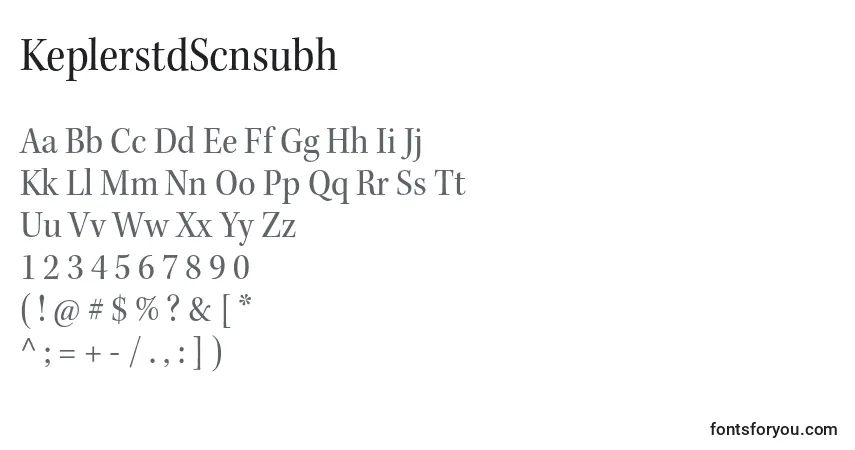 KeplerstdScnsubh-fontti – aakkoset, numerot, erikoismerkit