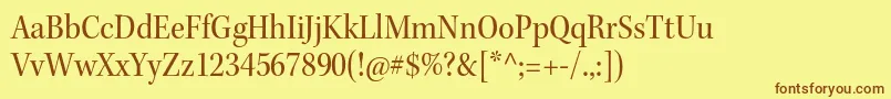 KeplerstdScnsubh Font – Brown Fonts on Yellow Background
