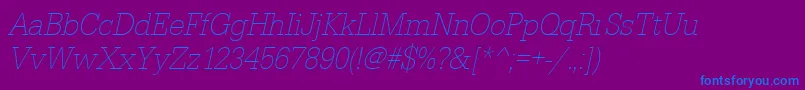 UrwegyptiennetextligextnarOblique Font – Blue Fonts on Purple Background