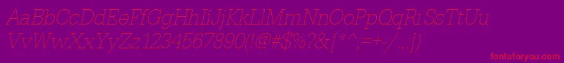 UrwegyptiennetextligextnarOblique Font – Red Fonts on Purple Background