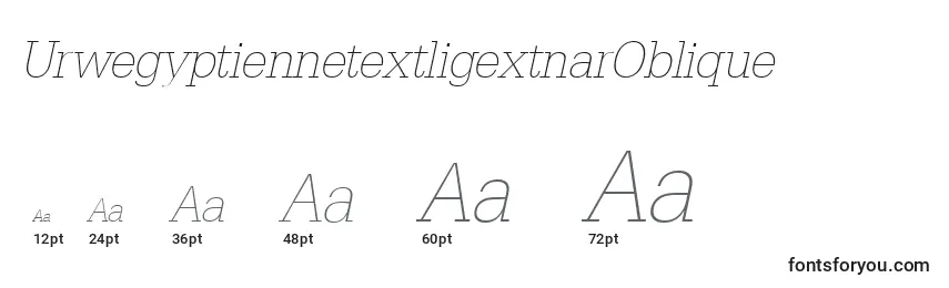 UrwegyptiennetextligextnarOblique Font Sizes