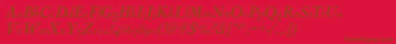 NicolasItalic Font – Brown Fonts on Red Background